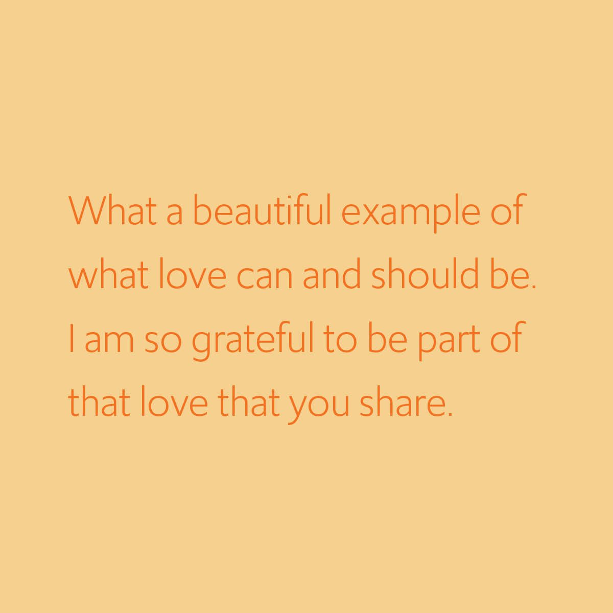 Card sentiment printed on a warm apricot background